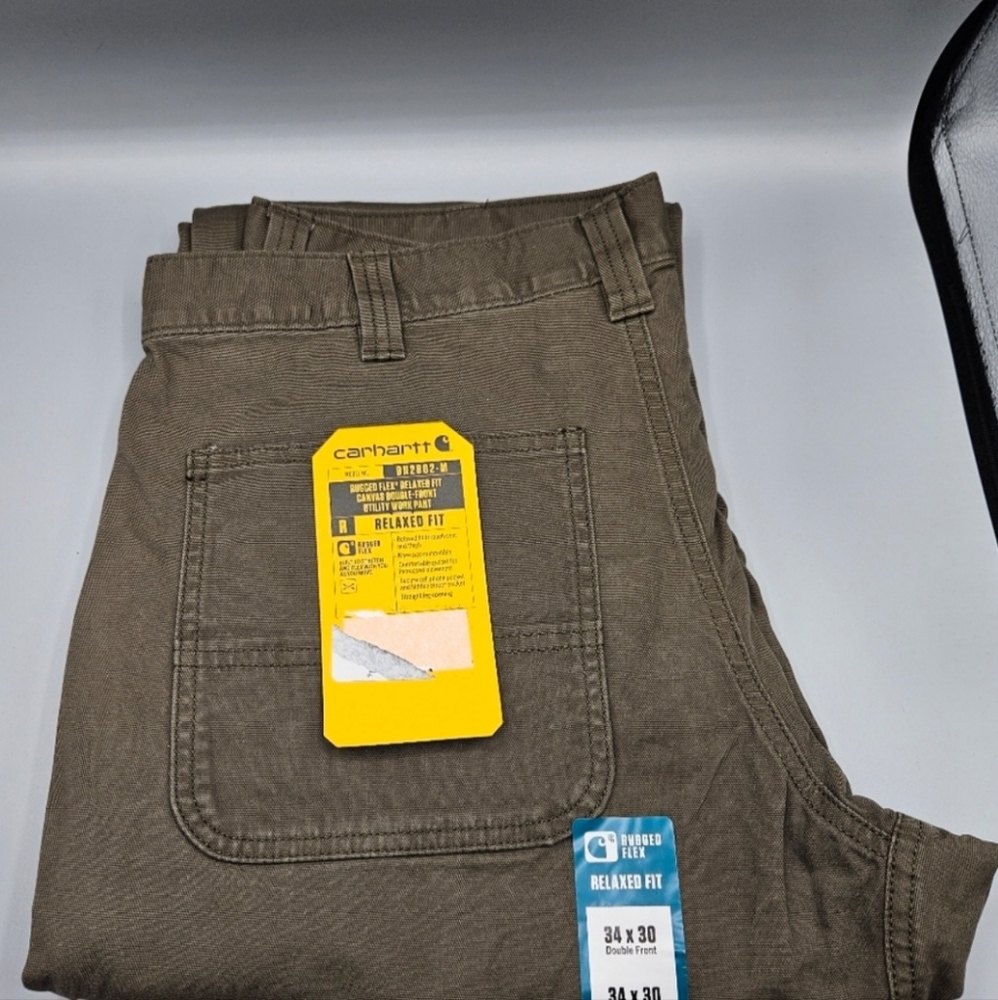 34x30 NEW- Men's Utility Double-Knee Pant - Relaxed Fit - Rugged Flex® - Canvas